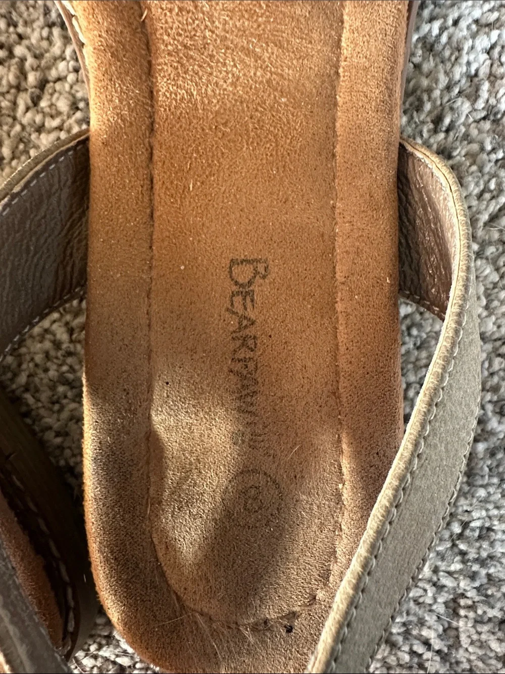 BearPaw Black and Beige Sandals